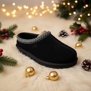 UGG Black and Tan Holiday Slippers